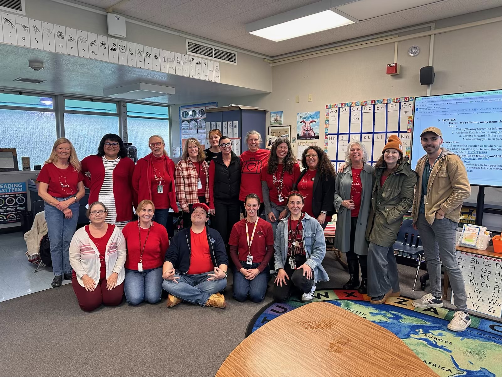 group of educators inside a classroom